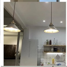 빈티지 갓등 펜던트 그린 20cm 레트로 조명 천장 포인트 램프, 1개, 3. 20CM 실버 LED 포함