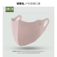 防曬面罩 遮陽護眼角 3D立體 防紫外線 遮臉護頸 夏季透氣面紗, 25204感光標-粉色, 1個
