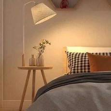 장스탠드 테이블 무드등 조명 스탠드 카페 침실 인테리어, 인조 보드 커피 테이블 패브릭 램프 갓 광원 없음