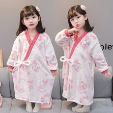臺灣-出貨【新款熱銷】女童睡袍睡衣秋冬季寶寶浴袍法蘭絨新款加厚珊瑚絨冬款兒童家居服 ITF5