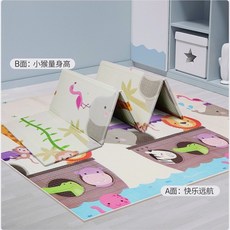 歐盟檢驗合格 折疊爬行墊 1.5米厚度 遊戲墊 學步地墊, 快樂遠航+小猴180*200厚1.5cm