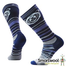 Smartwool 中級減震印花滑雪高筒襪 咆哮灰熊 深海軍藍 SW002899, 1個
