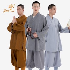 台灣有貨覺牌僧服羅漢褂僧衣羅漢衫短褂套裝比丘尼男女同款 僧衣 專用