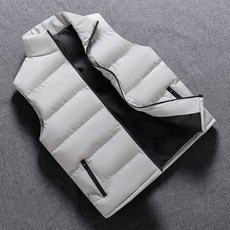 TIMEPURE 조끼 가을겨울 두꺼운 방한 베스트 솜 추가 보온 유니섹스 민소매 조끼 남성 라인 패딩조끼 남성 스포티 베이직 기본