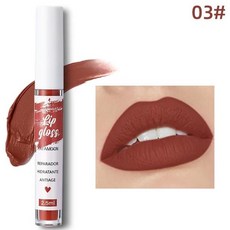립글로스 매트 리퀴드 립스틱 메이크업 립 글레이즈 모이스처라이징 내구성 있는 방수 머드 논스틱 컵 로즈 레드 글로스, [03] 03, 03, 1개