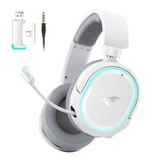PICUN G2 무선 게이밍 가상 5MS 오버이어 노이즈 ENC PS4 RGB 대기 배터리 PC 사운드 PS5 100H 초저 시간 마이크 캔슬링 블루투스 그레이 헤드셋 4GHZ, Grey
