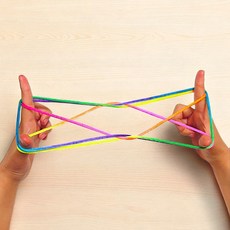 실뜨기 놀이 실 무지개실 어린이 장난감 전통놀이 실꿰기 초딩 유치원, 1개