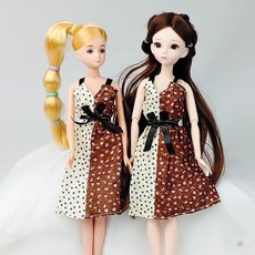인형옷 드레스 캐주얼, H_4.반반리본원피스, 1개