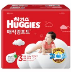 하기스 매직 컴포트 기저귀 중형 3단계 (7~10kg) 밴드형 남여공용, 144매