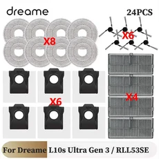드리미 L10s 울트라 3세대/ 프로 히트 MOVA P50 브러쉬 필터 가방 호환, 10 24PCS 8M6D6S4F