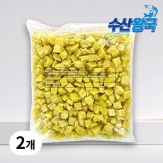수산왕국 냉동 스팀 고구마 토핑 다이어트 다이스 큐브 1kg, 2개