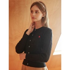 비버리힐스폴로클럽 여성 로고버튼 케이블 니트 가디건 TK030