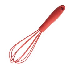迷你矽膠打蛋器 手持烘焙攪拌工具, 紅色
