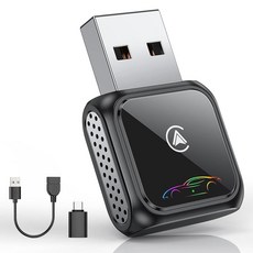 VISOUD 슈퍼 미니 무선 CarPlay 어댑터 (최신 업그레이드)-블루투스 자동차 플레이 동글 대기 시간 없음 안정적인 연결 아이폰 6+ 및 안드로이드 오토 10+, VISOUD 슈퍼 미니 무선 CarPlay 어댑터 (최