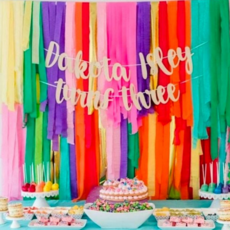 파티 커튼 크레이프 스트리머 크리스마스 파티 배경 종이 장식 데코레이션 돌잔치 가랜드 무지개, 12 파랑