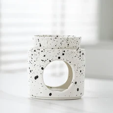 Warmself 뷰티 에센셜 오일 버너 왁스 멜트 버너 아로마테라피 아로마 세라믹 디퓨저 캔들 티라이트 홀더 홈 침실 장식 - 잠시 기다리세요, 03 B