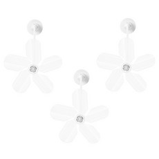 편안한 공기 흐름 제어에 적합한 3PCS 윈드실드 배플 플라스틱 텍스처, 하얀색