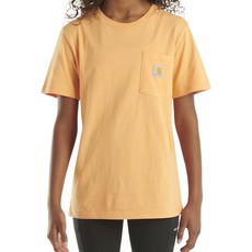 Carhartt 청소년 남아 여아 유니 반소매 포켓 티셔츠 탠저린 - 스몰 (8/10) 오렌지, Carhartt 청소년 남아 여아 유니 반소매 포켓 티