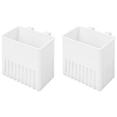 싱크대용 실버웨어 배수구 건조 바구니 2개 - 컴팩트한 주방 기구 홀더 컵이 있는 커틀러리 보관 정리함 포크 스푼 나이프 및 젓가락용 접시 걸이 배수 랙 (화이트 플라