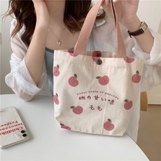 小橘朵朵 桃子帆布袋 迷你手提包
