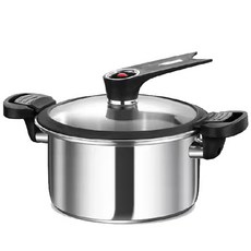 저압냄비 스텐 인덕션 진공 찜 멀티쿡 통5중 냄비 압력솥24CM 4.5L, 1개, 실버
