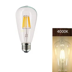 호환 6PCS LED ST64 E27 2W 4W 6W 8W 10W 4000K 흰색 Intage 에디슨 필라멘트 전구 디밍 B22 110V 220V 에, [01] 4000K, [03] E27 6W 220V, [02] 아니다