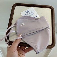 冰絲涼感口罩 UPF50 遮陽防曬 可水洗 輕薄透氣 男女通用, 紫【蝴蝶結】, 紫色