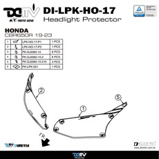 DIMOTIV DI-LPK-HO-17 HONDA CBR650R (19-23) 專用頭燈護鏡，有效保護頭燈，提升騎行安全, 透明, 1個