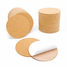 접착 코르크 콜크원단조각 원형10cm 코르크접착패드 코르크컵받침 코르크패드, 50장입x1봉