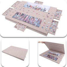 퍼즐 보드 매트 접이식 미끄럼방지 두꺼운 수납판, 1개, 카멜기본 1000 장(54x77cm)