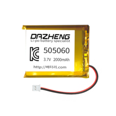 리튬폴리머 배터리 충전지 505060 3.7V 2000mAh, 1개, 1개입