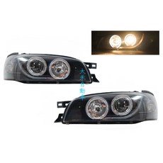 大禾自動車 黑底魚眼光圈一體成型大燈 SUBARU WRX IMPREZA GC8 GF8 98-00適用, 1個