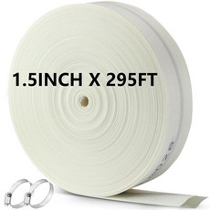 Pushglossy 3.8 x 89.9m(1.5 x 390피트) 튼튼한 수영장 역세척 호스 클램프 2개 포함 플랫 배출 호스 수영장 야외 정원 잔디 관개 웅덩이용