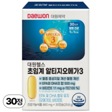 대원제약 초임계 알티지 rTG 오메가3 600 (혈행 개선 건조한 눈)/30일분), 1박스, 30회분