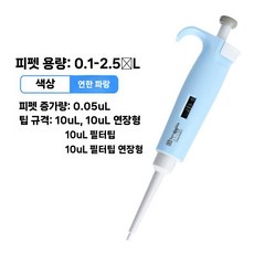 단채널 가변식 디지털 분주 피펫 인체 공학적 액체 정밀 조작 가능, C. 0.1-2.5L(단일/블루)