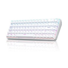 DIERYA DK68 무선 기계식 키보드 파란색 스위치가 있는 60% 게임용 트리플 모드 2.4GHz/USB-C/BT5.0 RGB, 01 검은색, 02 조용한 레드 스위치, 적축