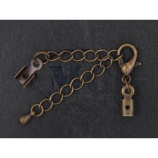 沐錦飾品材料DIY 項鏈頭扣組合 12MM合金龍蝦扣 延長鏈 銅中山, (青古)50入/瓶, 1個