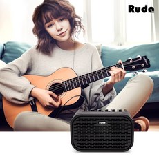 일렉기타 미니앰프 RUDA GM-10 전기기타 통기타 전자드럼 이펙터 GM10, 블랙, 1개