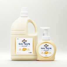 아이깨끗해 손세정제 대용량 풍성한 거품 핸드워시 순 리필 4.5L+490ml 빈용기 펌프형, 1