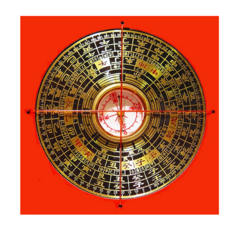 小羅盤 羅經 指北針 指南針 銅器 7.5x7.5cm 開光加持 擋凶化煞 旺財, 紅色, 1個