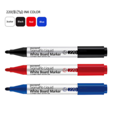 LABU 모나미 시그마플로 생잉크 보드마카, 1팩, 220 둥근닙(블랙+블루+레드)