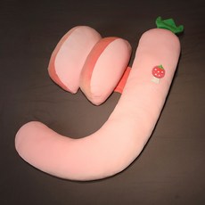 바디필로우 U자형 옆으로 누워 자는 다기능 측면 지지 쿠션 부드러운 대형 베개, 딸기 임산부 베개 풀 세트 임산부 베개 (분리 세탁 가