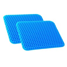 夏季用通風涼爽涼感網狀矽膠果凍坐墊 包含收納袋 2入, 純色