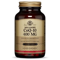 SOLGAR Megathorne CoQ-10 400mg 無麩質 無糖 軟膠囊, 1個, 60錠