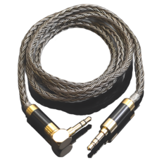 川木 發燒級 3.5mm 公對公 鍍純銀 AUX 對錄線 高品質音訊線 適用於手機電腦音響, 16股棕色-彎頭對直頭(100cm), 1個