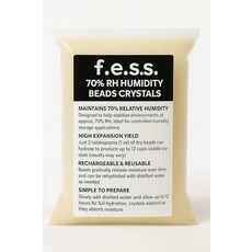 아마존평점4.5+ 미국출고 169528 F.e.s.s. 70% RH 습도 비즈 크리스탈 - 보관 용기 휴미더 악기 및 디스플레이 케이스용 리필 재사용 가능한 (946.4ml