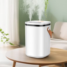 무음 가습기 대용량 물탱크 수위감지 센서 휴대용 스트랩 탁상용 사무용 차량용 원룸용 충전식 7색무드등, 화이트