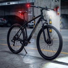 애몰라이트 MTB 자전거 알루미늄 시마노 21단 입문용 산악자전거 전조등 후미등 포함 출퇴근용, 1개, 170cm, 블랙-XL사이즈-29인치