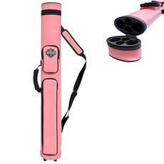 BY SPORTS 2x2 타원형 하드 쉘 풀 큐 케이스 프리미엄 방수 가죽 당구 캐리어 강화된 베이스 및 패딩 스트랩 포함