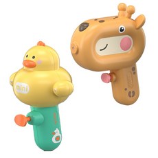 감성팩토리 미니 캐릭터 물총 공룡 기린 오리 물총, 2개, 오렌지+옐로